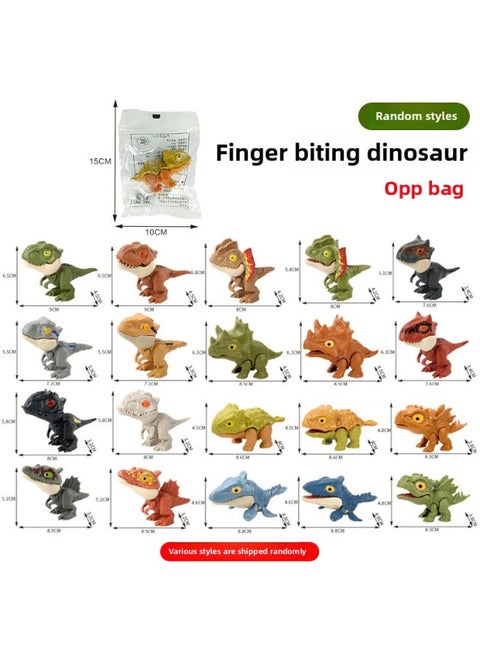One Piece Crocodile Finger Biting Toy Shark Tooth Extraction Parent-Child Game Evil Dog Biting Toy Tricky Props-Color:[Transparent OPP Bag] Dinosaur Series-Random Style 22g
