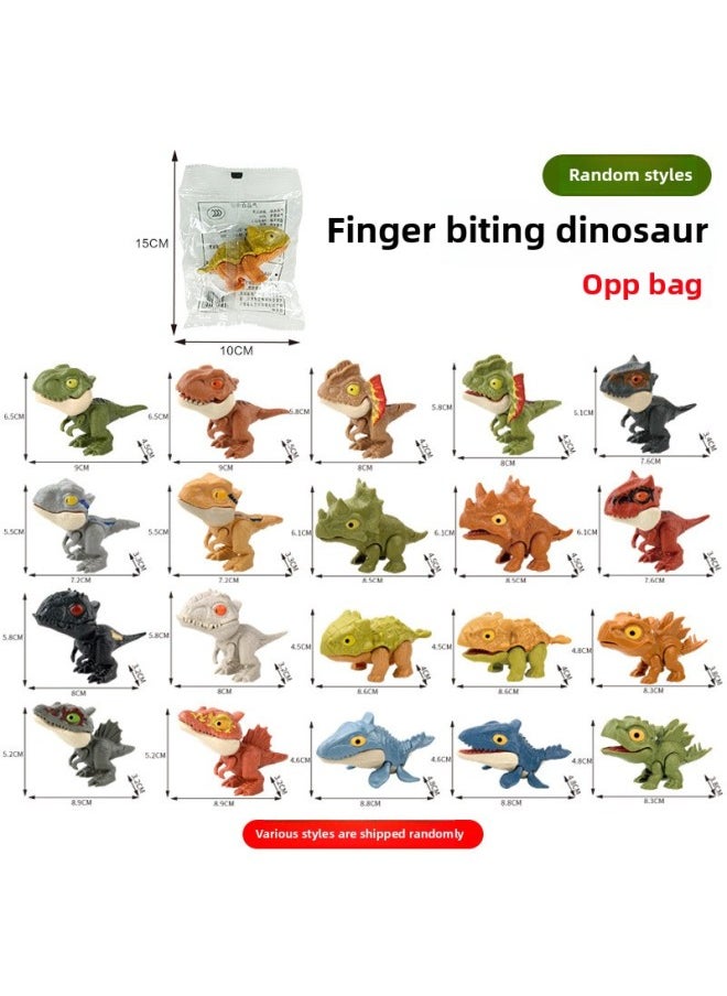 null - One Piece Crocodile Finger Biting Toy Shark Tooth Extraction Parent-Child Game Evil Dog Biting Toy Tricky Props-Color:[Transparent OPP Bag] Dinosaur Series-Random Style 22g - Image 1