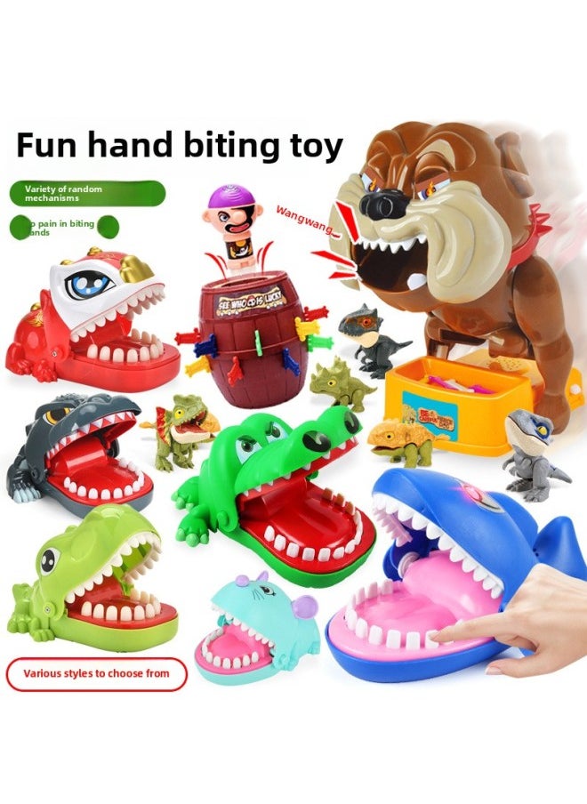 null - One Piece Crocodile Finger Biting Toy Shark Tooth Extraction Parent-Child Game Evil Dog Biting Toy Tricky Props-Color:[Transparent OPP Bag] Dinosaur Series-Random Style 22g - Image 1