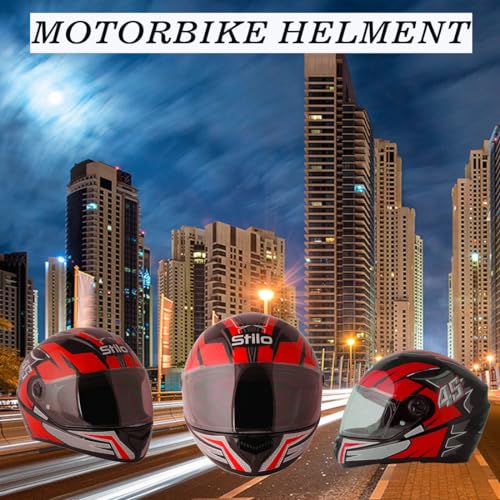 Sage Square Proud 45 Full Face G1 Graphic Helmet | (ISI Certified) | Clear Visor | High Standard Safety | Enhanced Design | Extra Comfort & Style (Small, Black Glossy-Red) - Image 3