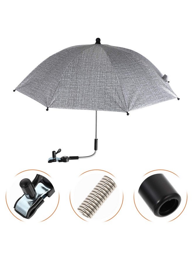 TOYANDONA Stroller Sun Cover Umbrella Clip On Sun Shade Blackout Blind Uv Rain Protection Umbrella For Strollers Bicycle Baby Carriage Cart Grey - Image 4