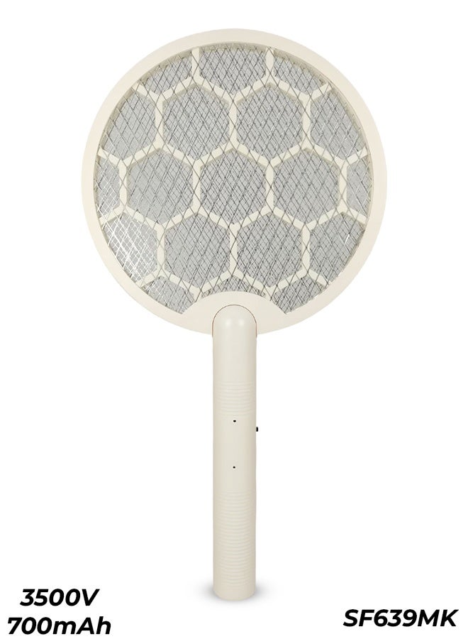 سانفورد مضرب البعوض Sanford SF639MK القابل لإعادة الشحن بقوة 3500 فولت، وبطارية ليثيوم أيون 700 مللي أمبير/ساعة، وشحن سريع عبر USB Type-C، وخفيف الوزن لقتل البعوض والذباب والعث والحشرات، وحماية آمنة للاستخدام في المنزل والخارج. - Image 1