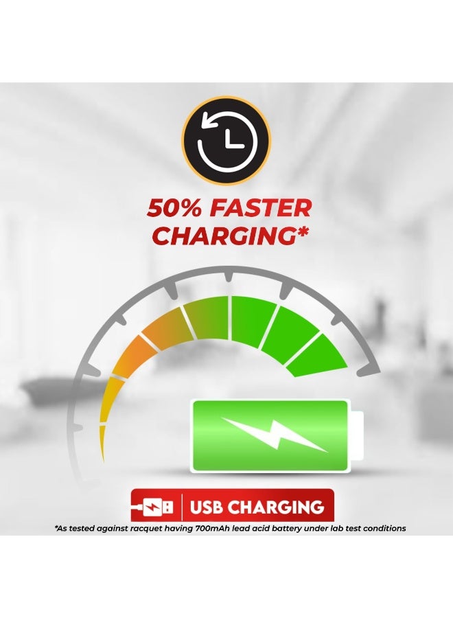 سانفورد مضرب البعوض Sanford SF639MK القابل لإعادة الشحن بقوة 3500 فولت، وبطارية ليثيوم أيون 700 مللي أمبير/ساعة، وشحن سريع عبر USB Type-C، وخفيف الوزن لقتل البعوض والذباب والعث والحشرات، وحماية آمنة للاستخدام في المنزل والخارج. - Image 4