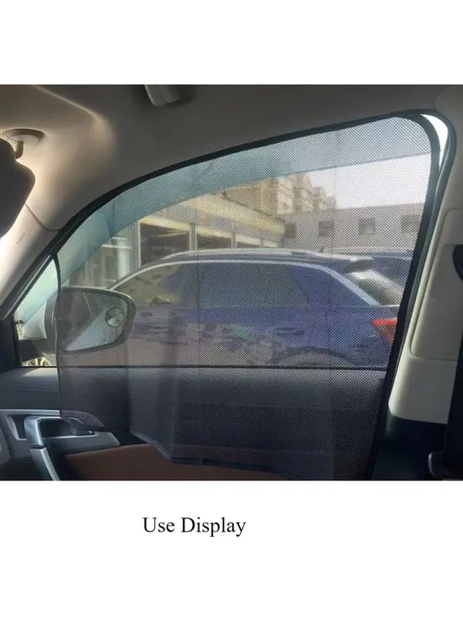 1pc Nylon Car Window Curtains With Magnetic Accessories Partially Lined Knit Sunshade Privacy Shade For Road Trip Essentials - Image 3