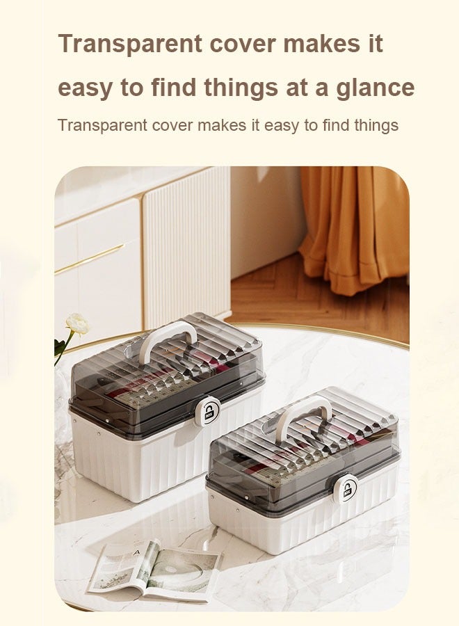 FLYROAD 3 Layers First Aid Organizer with Portable Handle, Plastic Medicine Organizer, Family Pack Large Capacity - Image 5