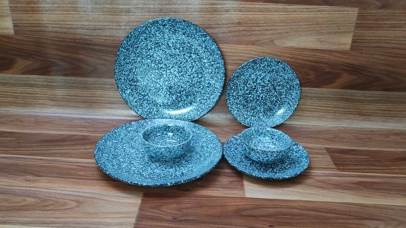 VolCraft Matte Black Ceramic Plates for Dinner with Bowls (18 Pieces, 6 Katori Bowl, 6 Dinner Plates & 6 Quarter Plates Dishwasher & Microwave Safe) -Dinner Sets Ceramic Bowls Set Dinnerware Sets - Image 3