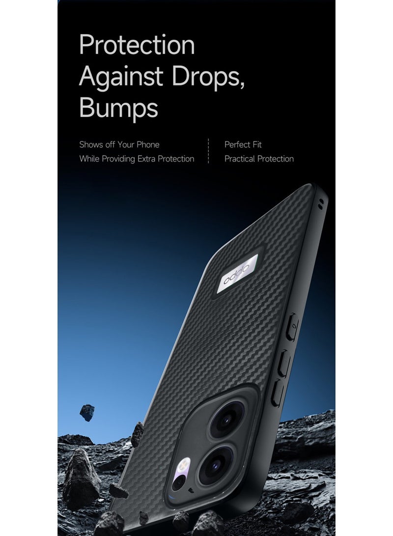 Wtech Oppo Reno13 F 4G/5G 2025 Liquid Silicone Carbon Fiber Texture Case Cover - Black - Image 4