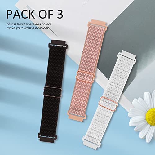 Bolesi Stretchy Nylon Watch Bands Compatible with Amazfit Active 2(Square)/Active 3 Premium/Active,3 Pack 20MM Soft Replacement Sport Strap for Amazfit GTR mini/Bip U Pro/Bip 3 Pro/GTS 4 Women - Image 2