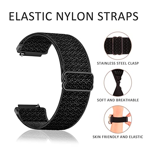 Bolesi Stretchy Nylon Watch Bands Compatible with Amazfit Active 2(Square)/Active 3 Premium/Active,3 Pack 20MM Soft Replacement Sport Strap for Amazfit GTR mini/Bip U Pro/Bip 3 Pro/GTS 4 Women - Image 3