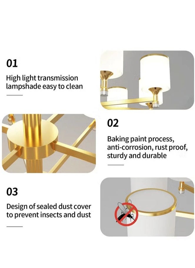Sumkyle Chandelier Modern Ceiling Lighting 6 Lights Adjustable Industrial Mount Pendant Light Fixture For Kitchen Living Dining Room Bedroom Foyer  - Image 5