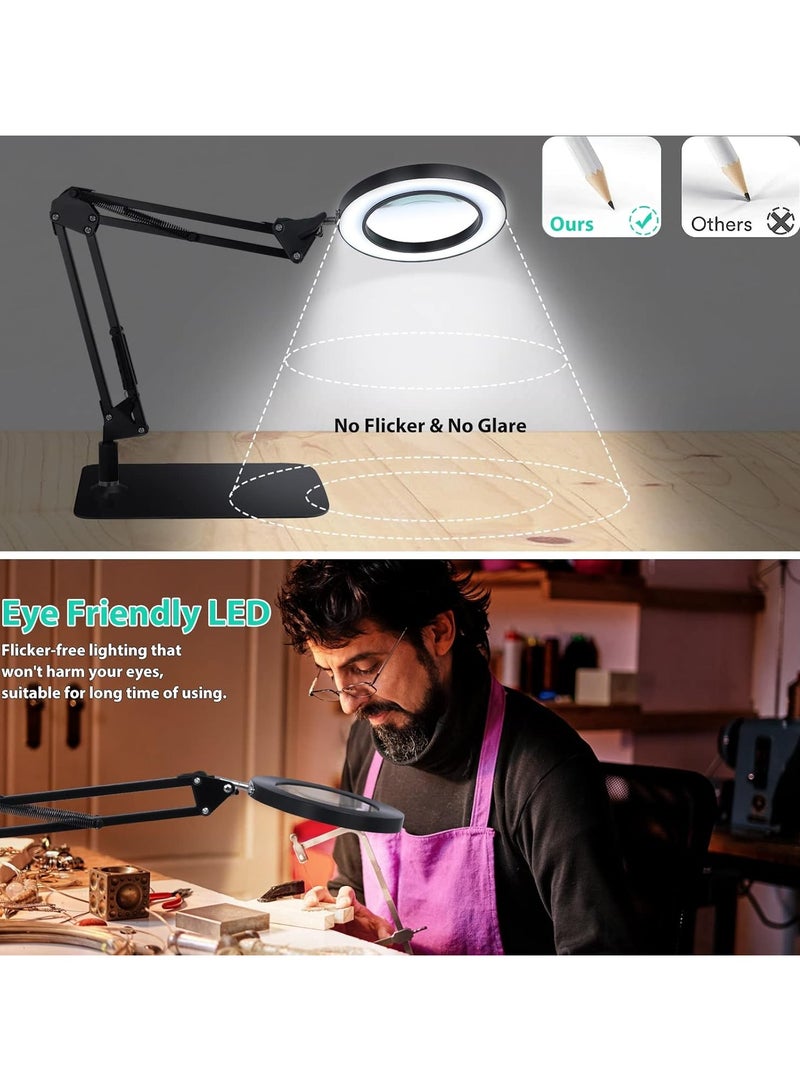 Aideli Upgraded 2-in-1 Magnifier with 72 LED Light & Stand, 10x Real Glass Magnifiers with Stand, 3 Color Modes, 10 Continuously Dimmable Tabletop Magnifiers for Close Up Work, Reading, Repair, Jewelry, Beauty & more.  - Image 5