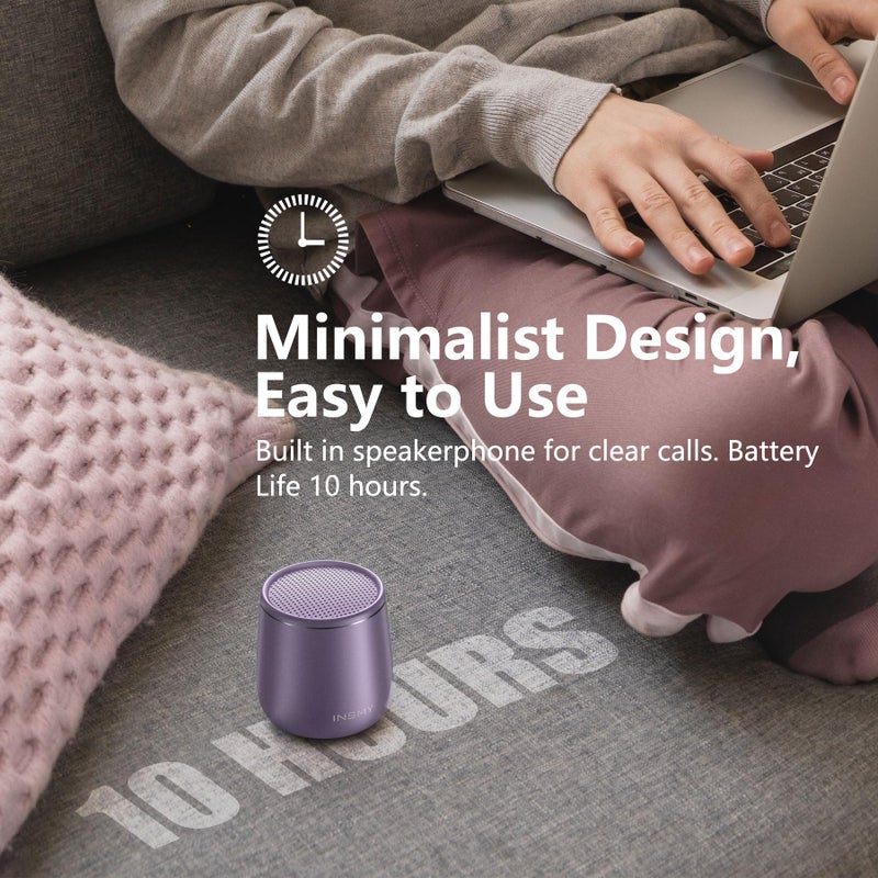 INSMY C17-MAX, Waterproof Small Bluetooth Speaker, Rich Audio, Pairing, Portable, Handheld, Purple - Image 5