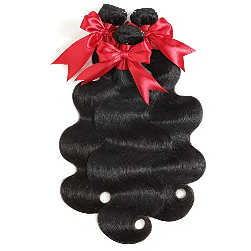JARAMA 10A Brazilian Body Wave Bundles 26 28 30 Inch Human Hair Bundles 100 Unprocessed Virgin Hair Body Wave 3 Weave Bundles Deals Human Hair 1B Natural Black - Image 3