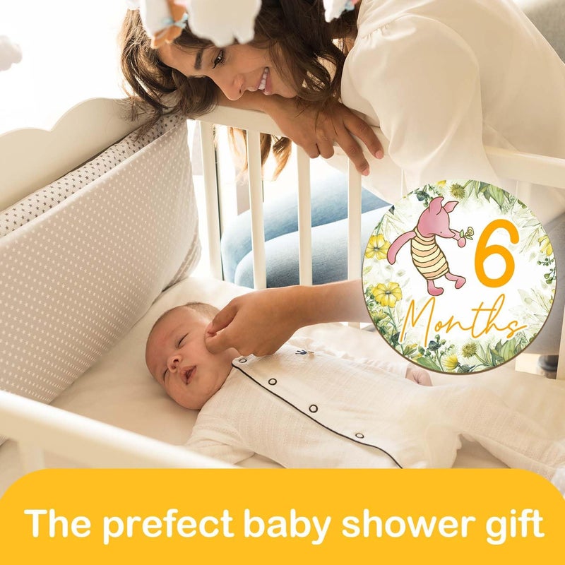 Al Raied ARS® 7 Pcs Winnie Baby Monthly Milestone Circles - Double Sided Wooden Signs with Storage Bags - Image 5