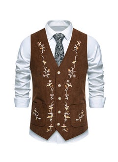 KUYING New Fashion Embroidered Single Breasted Suit Vest  - Image 1
