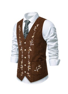 KUYING New Fashion Embroidered Single Breasted Suit Vest  - Image 2