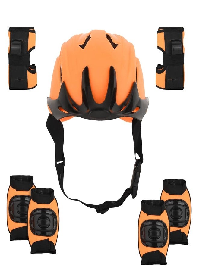 SPEEDFOX Kids Multi-Sport Safety Helmet Set with Protective Gear | Adjustable Size for Skating, Cycling, Skateboarding | Protective Gear for Boys & Girls (Visor) (Orange) - Image 1
