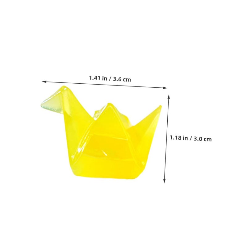 Luminous Origami Crane Miniature Figures 18pcs Glow Resin Decorations for Home Aquarium Dollhouse Garden - Image 3