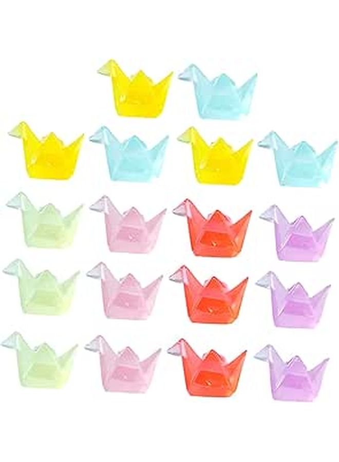 Luminous Origami Crane Miniature Figures 18pcs Glow Resin Decorations for Home Aquarium Dollhouse Garden - Image 1