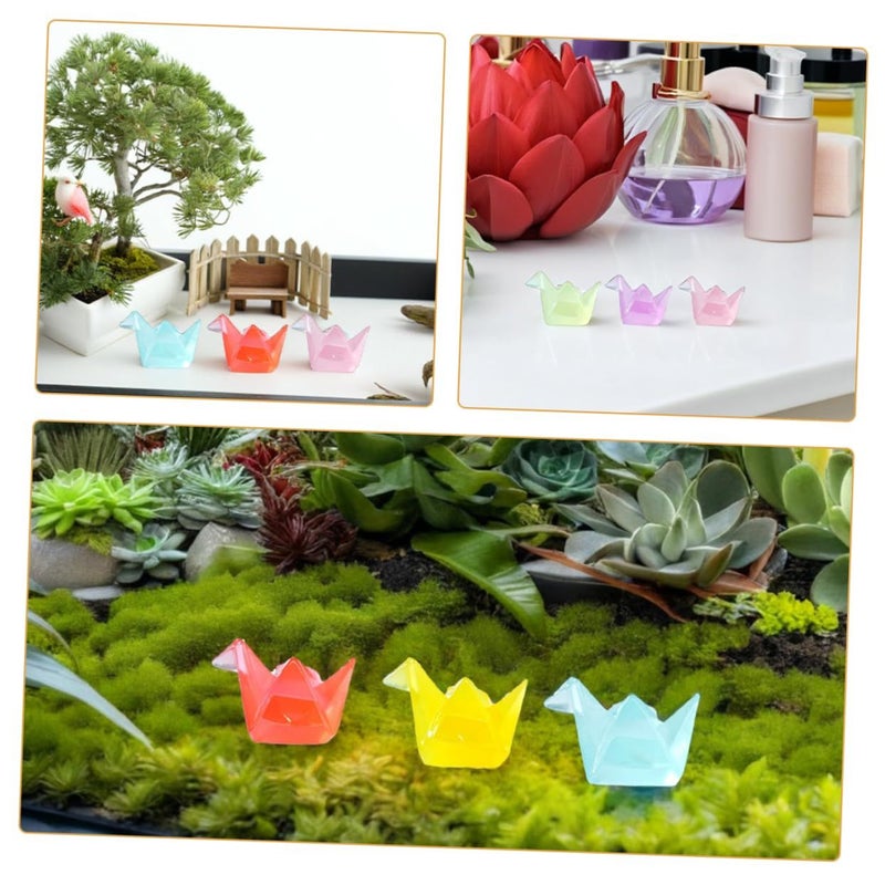 Luminous Origami Crane Miniature Figures 18pcs Glow Resin Decorations for Home Aquarium Dollhouse Garden - Image 4