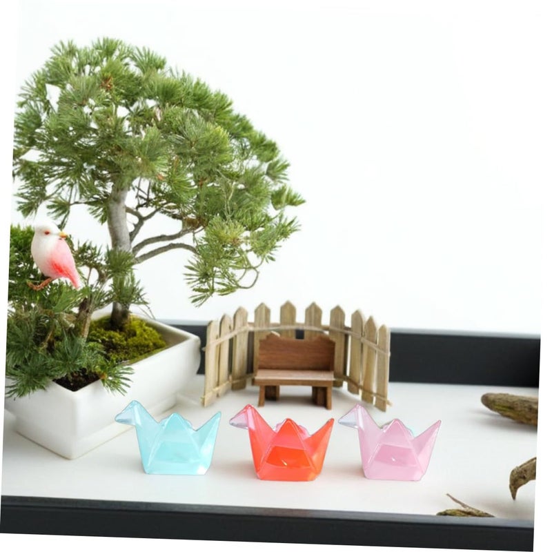 Luminous Origami Crane Miniature Figures 18pcs Glow Resin Decorations for Home Aquarium Dollhouse Garden - Image 5