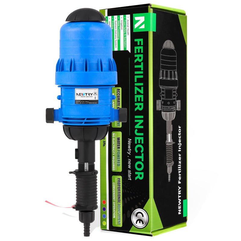 NEWTRY 044 Adjustable Fertilizer Injector Water Powered Chemical Liquid Doser Dispenser 4466043 gallonsh Drip Irrigation Injector Dosing Pump for Industry Garden Hose Livestock 04 4