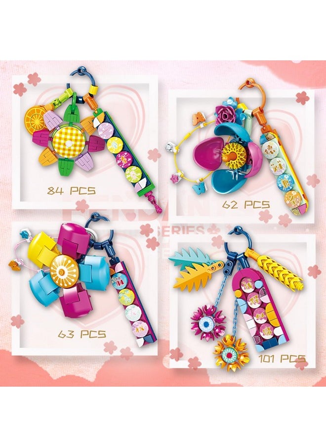 Kazi KAZI Keychain Building Sets for Girls,Hanging Decoration for Purse Handbag Backpack, DIY Handbag Decoration Keychain Making Kit,Bag Tag Toy Building Blocks,Funny Easter Gift  - Image 5