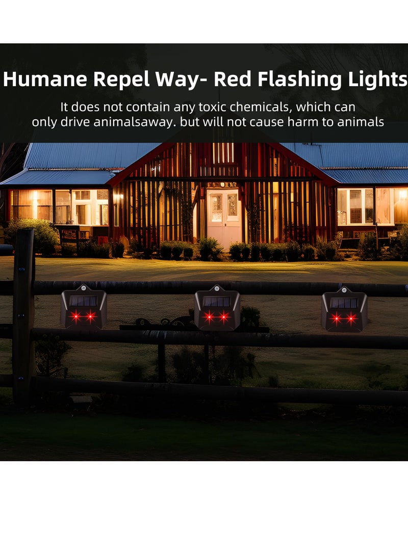 Excefore Solar Animal Repeller,Deter Nighttime Invaders with Flashing Red Lights,Humane and Effective,Coyote Repellent Devices Waterproof for Fox, Skunk from Yard Farm - Image 5