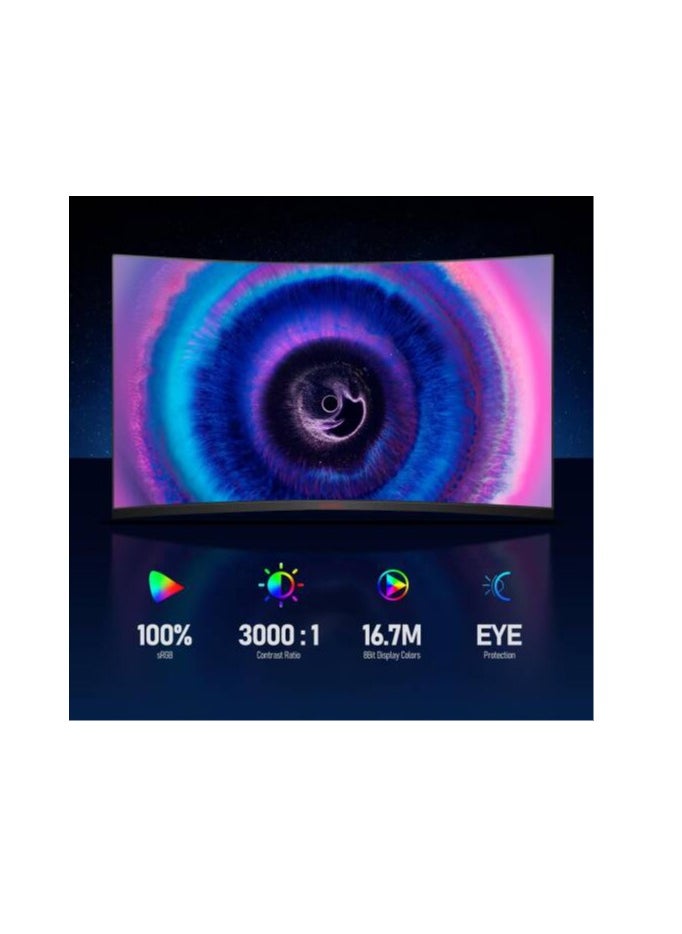 KOORUI - KOORUI 32E6QC Gaming Curved Monitor, 32" VA Display, QHD Resolution, 170Hz Refresh Rate, 1ms (MPRT) Response Time, AdaptiveSync Technology, 1500R Curvature, Black | 32E6QC - Image 1
