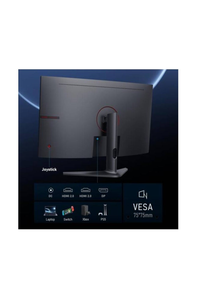 KOORUI - KOORUI 32E6QC Gaming Curved Monitor, 32" VA Display, QHD Resolution, 170Hz Refresh Rate, 1ms (MPRT) Response Time, AdaptiveSync Technology, 1500R Curvature, Black | 32E6QC - Image 1