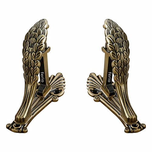 Ferio New Look Aluminum Curtain Bracket and Holder Set Door and Window Curtain Accessories Brass Antiques Set of 1 (Pack of 2) - Image 4