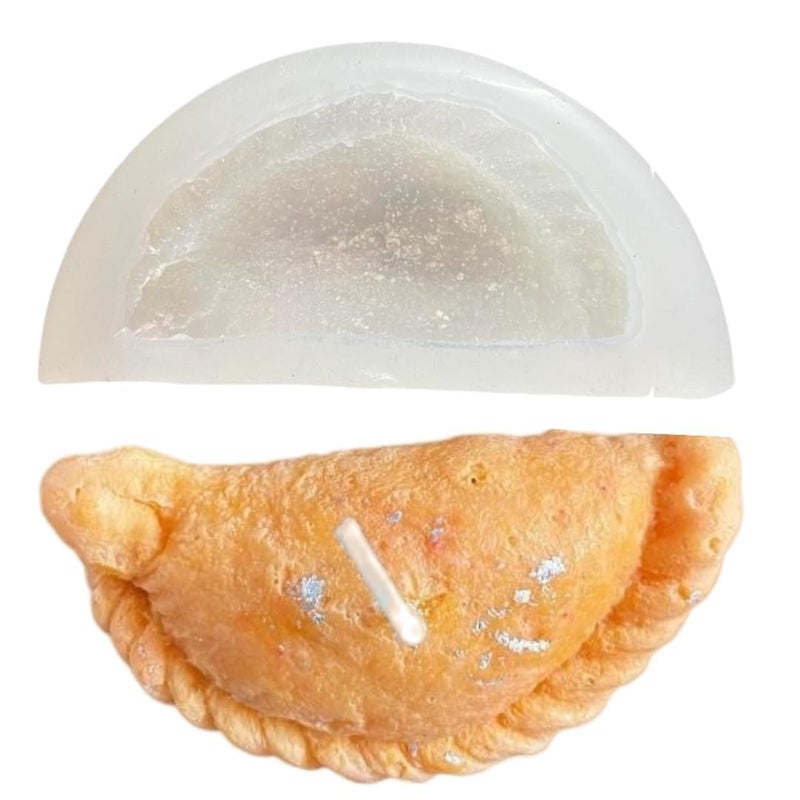 Cake Decor Gujiya Shape Silicon Candle Mould, Soap, Candy & Chocolate Making Design(Pack of 1) - Image 2