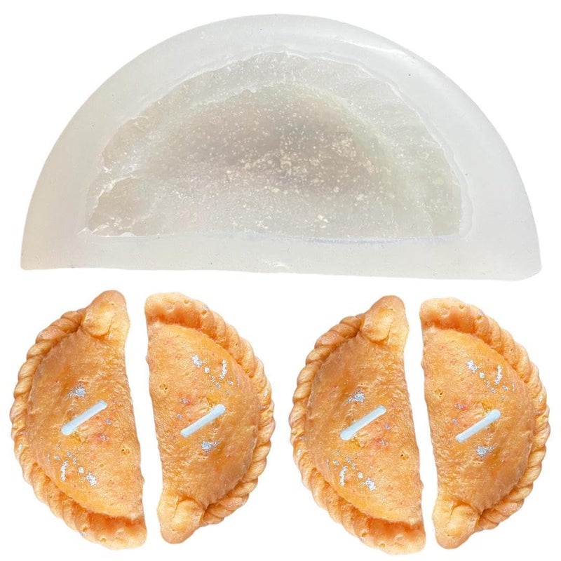 Cake Decor Gujiya Shape Silicon Candle Mould, Soap, Candy & Chocolate Making Design(Pack of 1) - Image 4