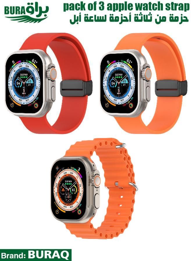 BURAQ Apple Watch Band Strap For Apple Watch Ultra 2/Ultra 49mm, Series 10 46mm, 9/8/7 45mm, SE2/SE/6/5/4 44mm, 3/2/1 42mm