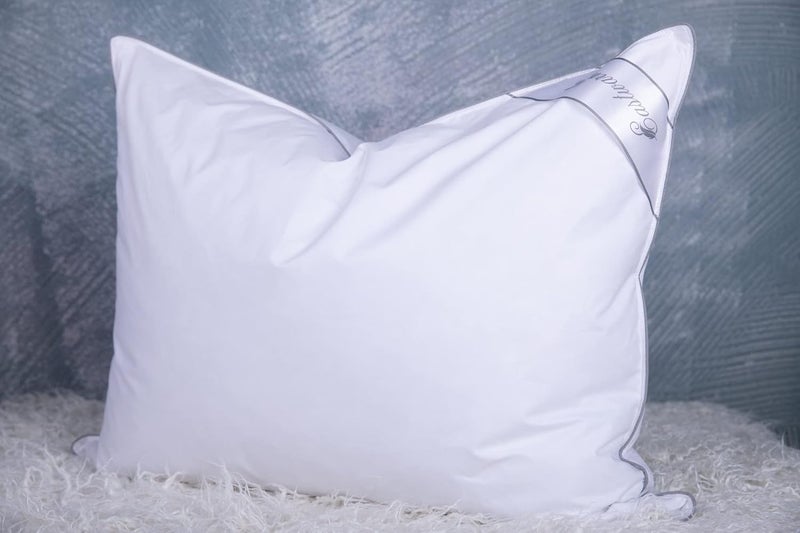 Eastwarmth Goose Feathers Down Pillows for Sleeping, Hotel Collection Bed Pillow with Grey Piping Standard Size (20X26IN) 1 Pack - Image 1