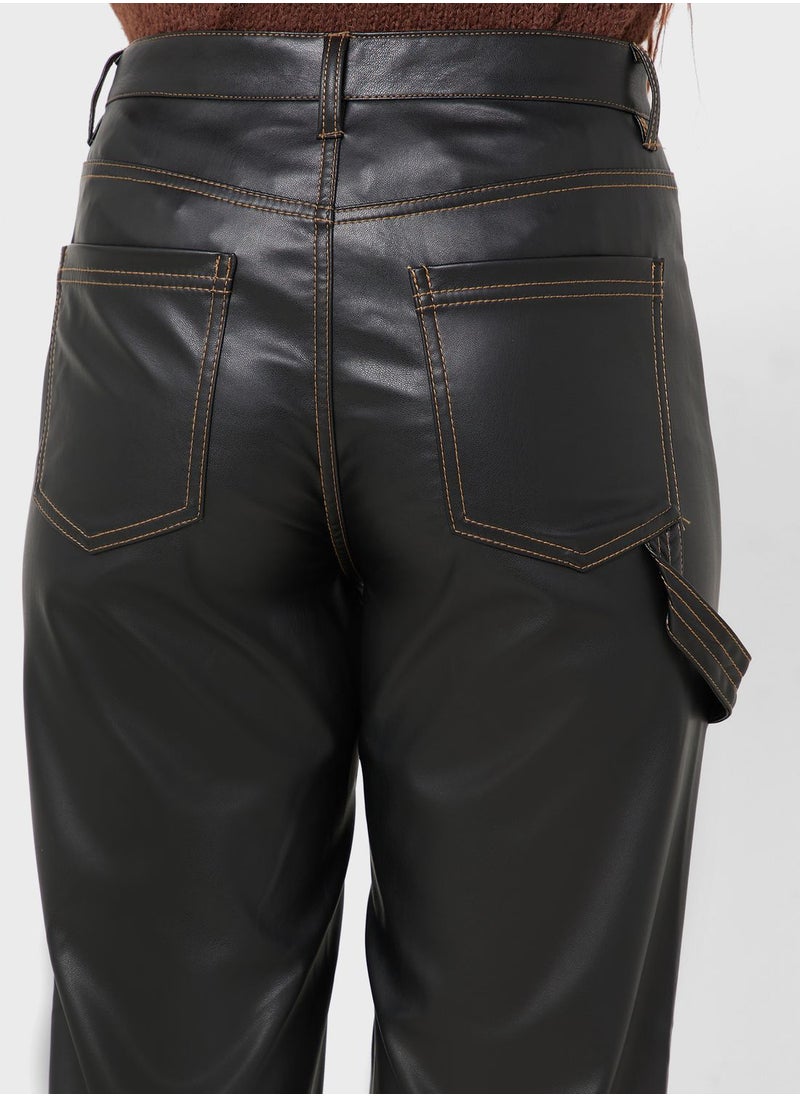 ONLY - High Waist Pu Pants - Image 1