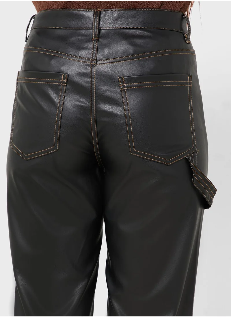 ONLY High Waist Pu Pants