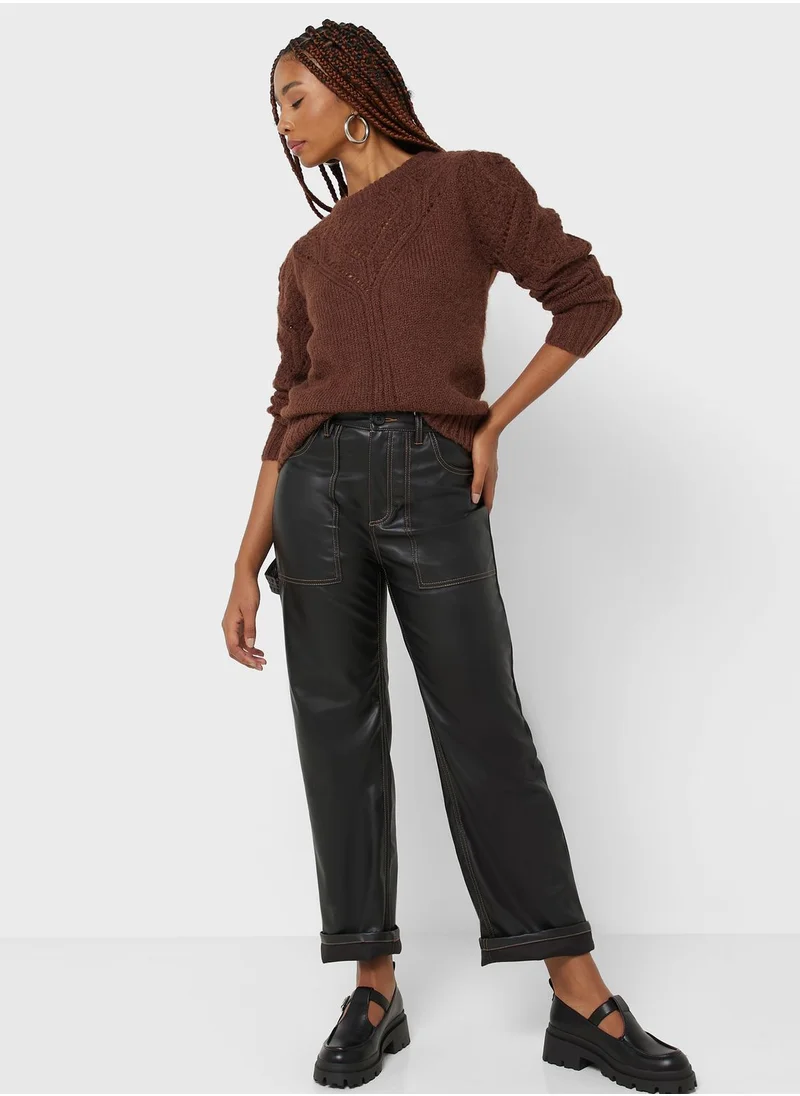 ONLY High Waist Pu Pants