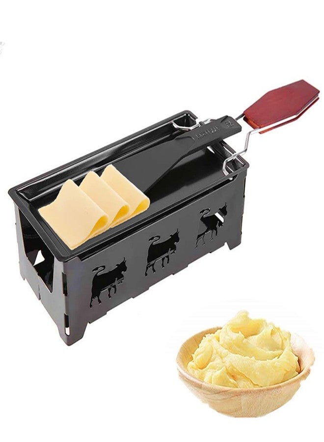 FantasyDay Raclette Grilling Set, Raclette Cheese Pan with Spatula, Portable Foldable Non-Stick Cheese Melter Pan, Suitable for Cheese, Meat, Fish, and Vegetables - Image 1