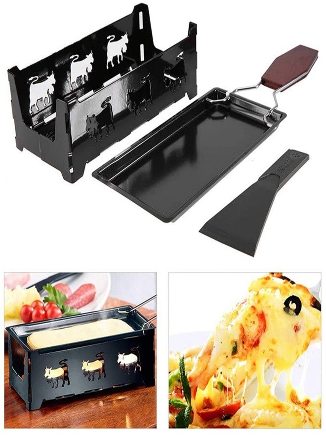 FantasyDay Raclette Grilling Set, Raclette Cheese Pan with Spatula, Portable Foldable Non-Stick Cheese Melter Pan, Suitable for Cheese, Meat, Fish, and Vegetables - Image 2