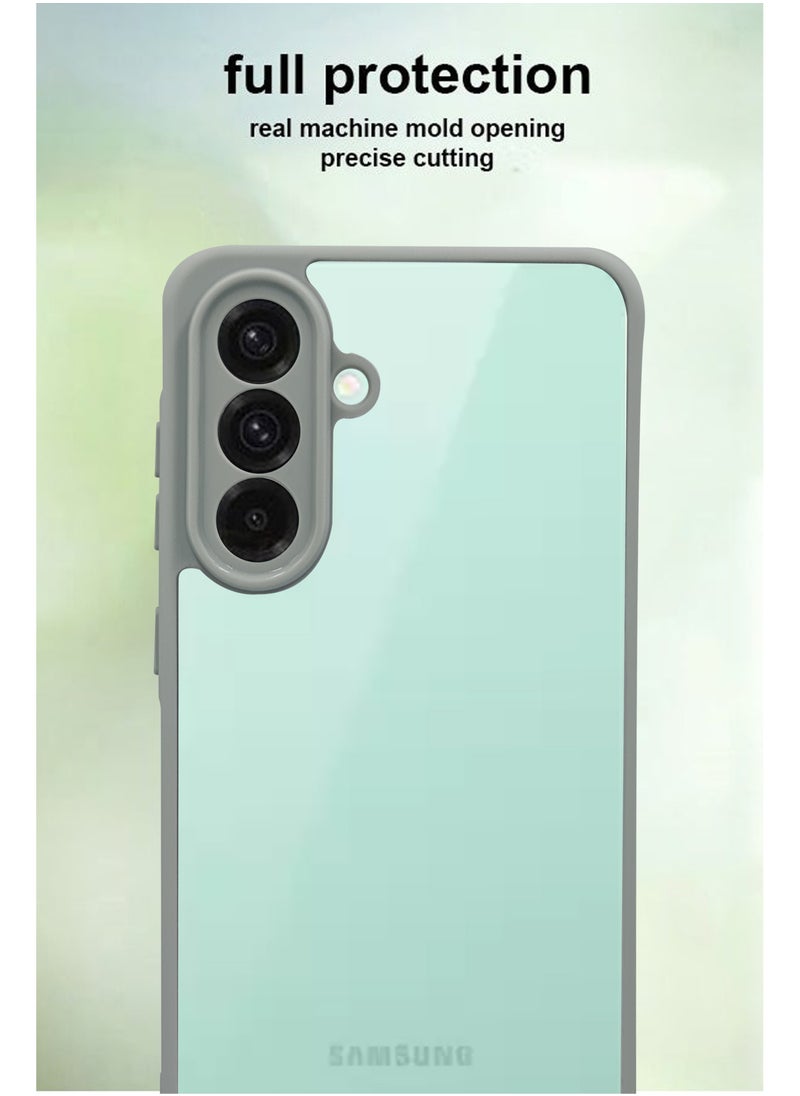 Generic - Transparent Silicone Frame Back Cover for Samsung Galaxy A26 - Camera Protection Shockproof Bumper - Shockproof Hard Back with Grey Border - Scratch & Drop Protection - Stylish & Durable Design- Grey - Image 1