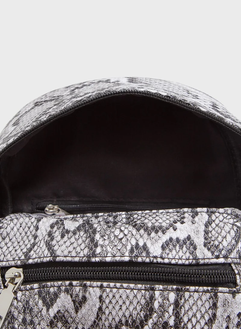 Ginger Snake Print Backpack