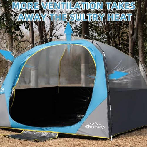 LOYEAHCAMP 4 Person Blackout Camping Tent, Easy Setup Waterproof Family Dome Tent for Camping with Rainfly, Portable Double Layer Large Family Tent for Outdoor Camping&Hiking - Image 5