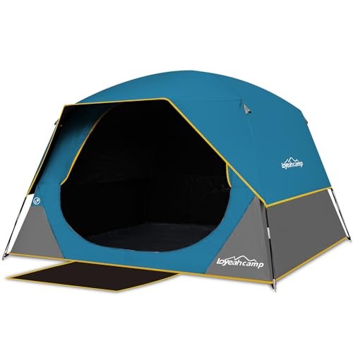 LOYEAHCAMP 4 Person Blackout Camping Tent, Easy Setup Waterproof Family Dome Tent for Camping with Rainfly, Portable Double Layer Large Family Tent for Outdoor Camping&Hiking - Image 1