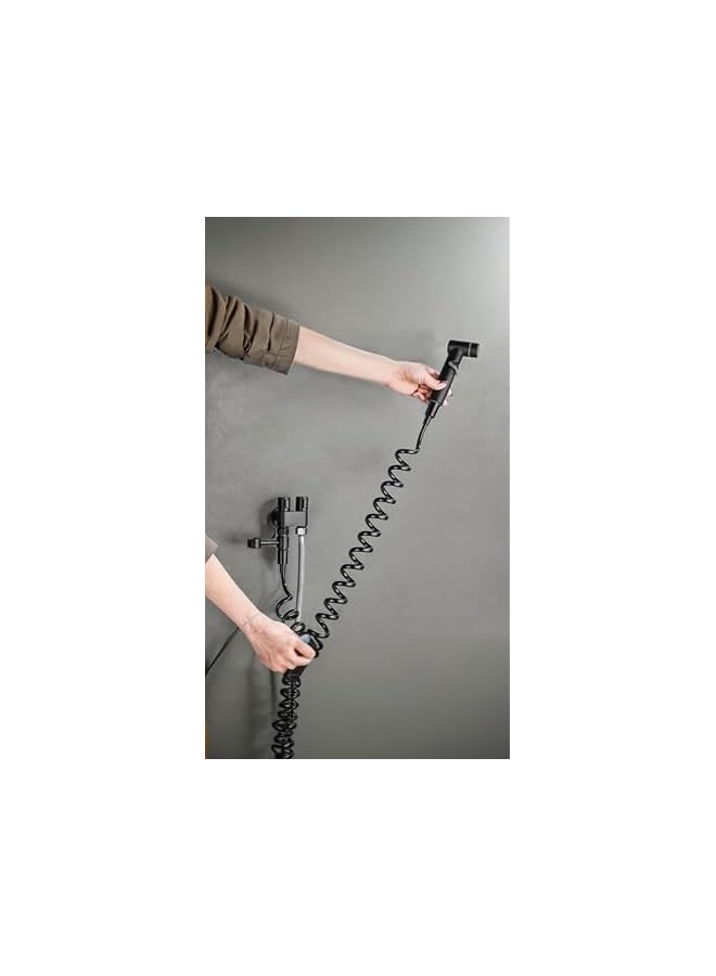 The Bros 1-In-2-Out Dual Control Valve With Pull-Out Sprayer - Dual Control Faucet for Bidet, Washing Machine, and Toilet (Silver) - Image 3