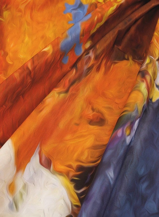 LIVILAN Abstract Shower Curtain, Orange Shower Curtain, Colorful Shower Curtain, Art Shower Curtain Set with 12 Hooks, Modern Bathroom Decor, 72"x72". - Image 5