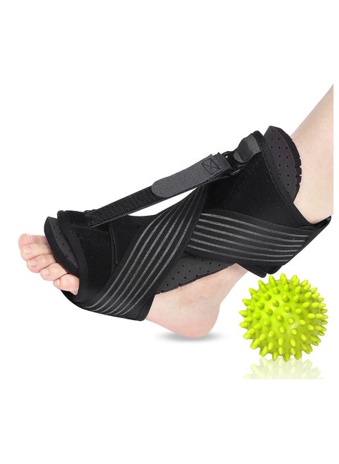 Plantar Fasciitis Relief Night Splint, Adjustable Brace Splints for Fasciitis, Foot Drop Ankle Pain, Heel Achilles Tendonitis Support Random Color Ball