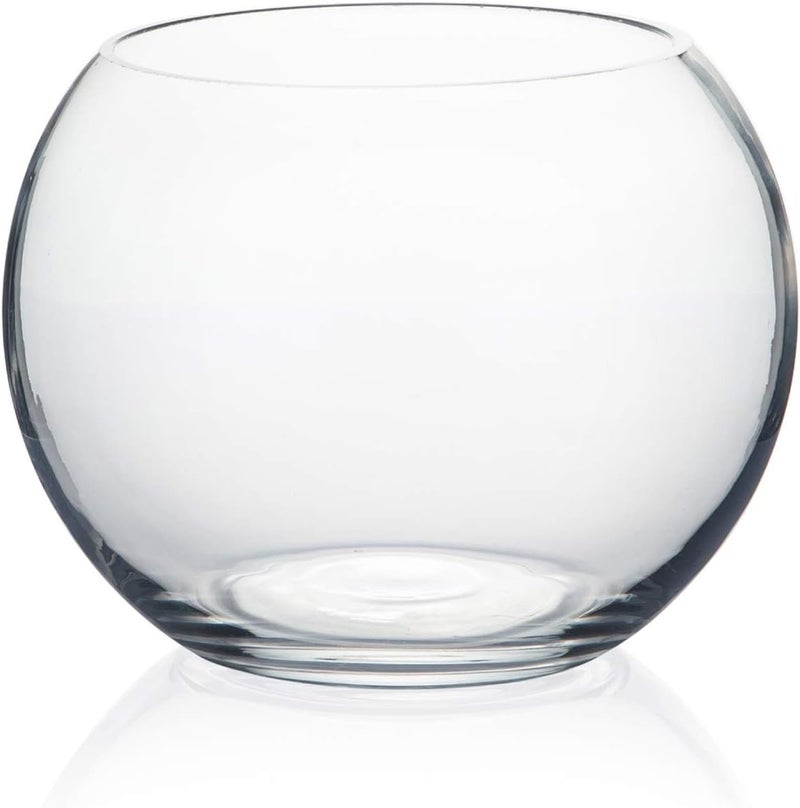 WGVI WGV Bowl Glass Vase, Diameter 6", Height 4.5", Open Width 4", (Multiple Sizes Choices) Clear Bubble Planter Terrarium Fish Bowl for Wedding Event Home Decor, 1 Piece (VBW0006A) - Image 1