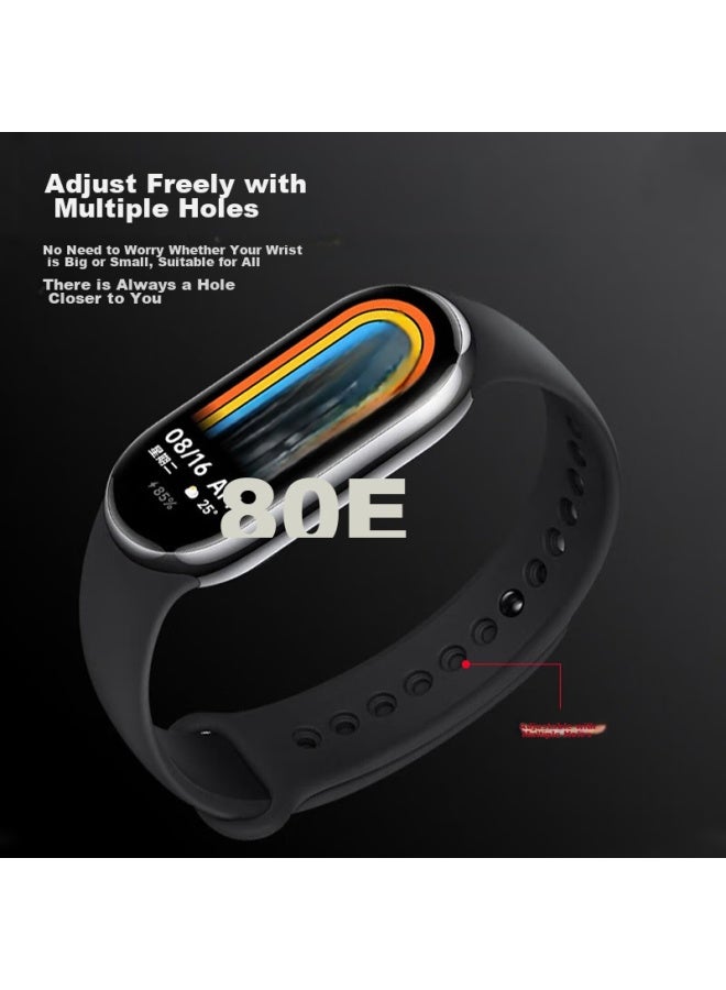 Stiger Stiger Compatible With Xiaomi Band 8/9 Strap, Nfc Version, Xiaomi Band 9/8 Wristband Replacement, Accessory, Colorful Non-liquid Silicone Sports Band Replacement Strap  - Image 5