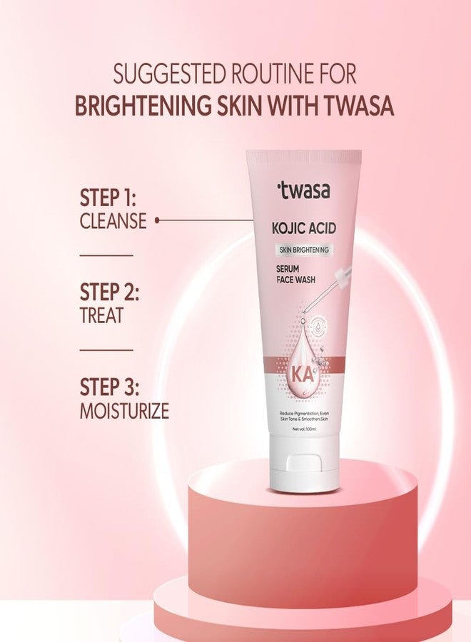 Twasa Kojic Acid Face Wash for Reduces Dark Spots, Uneven Skin Tone & Pigmentation | Serum-Based Brightening Cleanser | Non-Drying Formula | for All Skin Types (100 ml) - Image 5